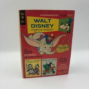 Vintage 1969 Walt Disney Comics Digest #8 Dumbo Donald Scrooge Gold Key Mickey
